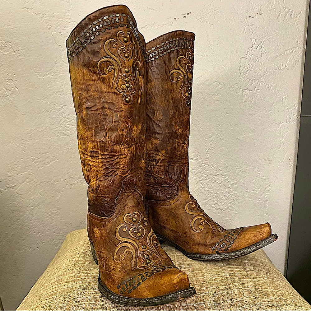 Old Gringo Embroidered Riveted Cowboy Boots | Handmade in Mexico | Women’s 9B